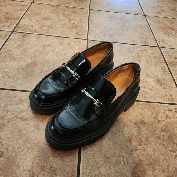 Penny Platorms - Lightly Worn Genuine Leather Loafers - Picture 3 of 6